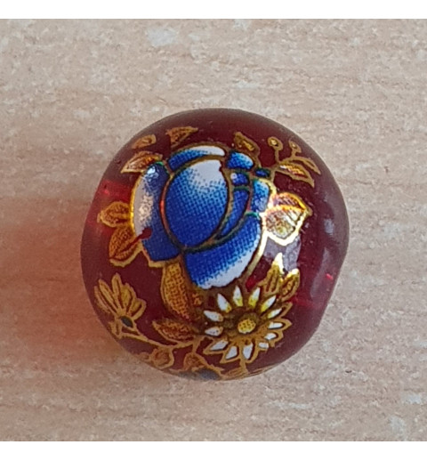 Glasperlen rot/blau