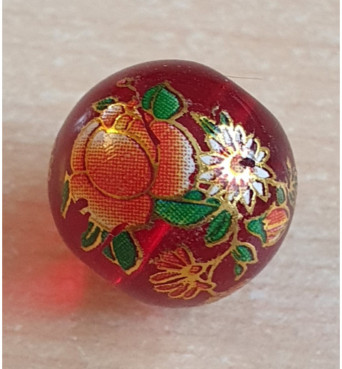 Glasperlen rot/orange
