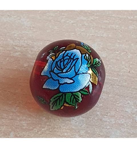 Glasperlen rot/türkis