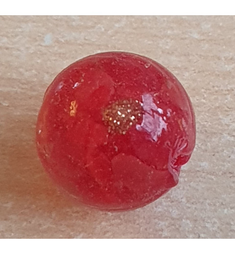 Glasperlen rot/gold