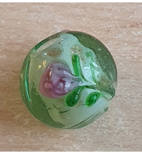 Glasperlen mint/gold