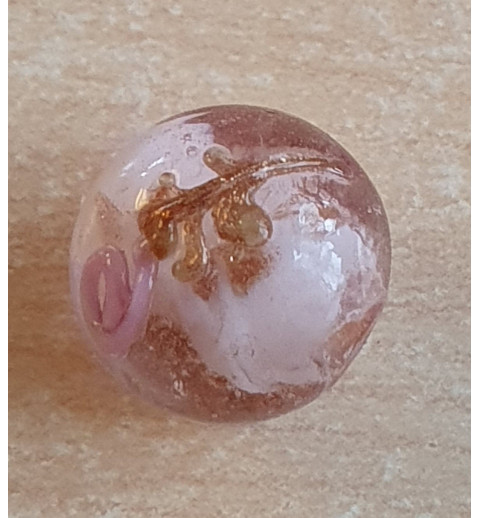 Glasperlen rosa/gold