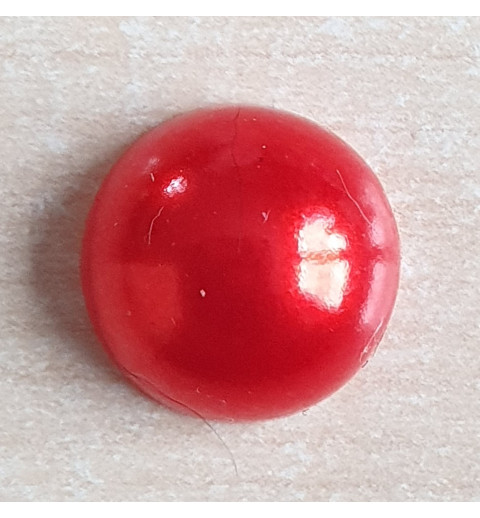 Halbe Perle ohne Loch Rund rot