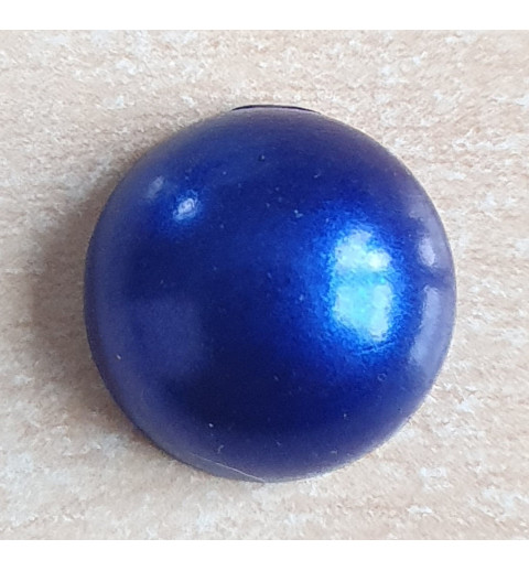 Halbe Perle ohne Loch Rund royalblau