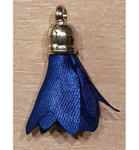 Stoff Quasten blau