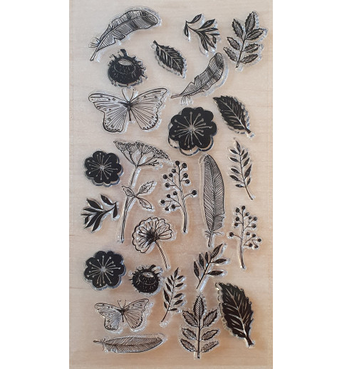 Clear Stamps Federn/Blumen
