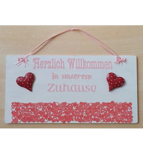 Schild Willkommen