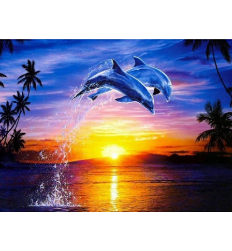 3D Diamant Pixel Bild Delphine