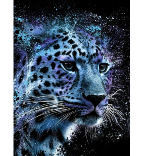 3D Diamant Pixel Bild Leopard