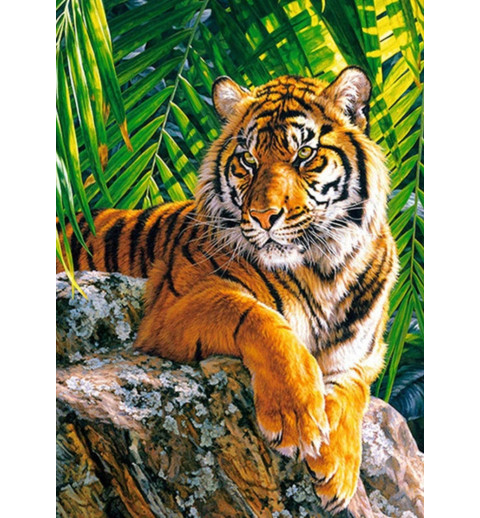 3D Diamant Pixel Bild Tiger