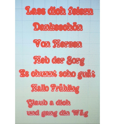 Schablone verschiedene Wörter 3