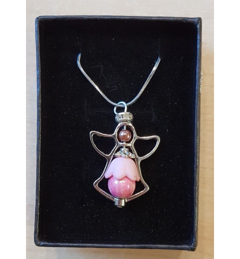 Kette mit Engelanhänger rosa