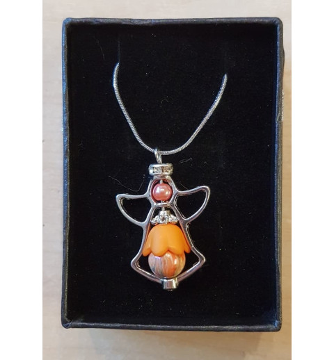 Kette mit Engelanhänger orange
