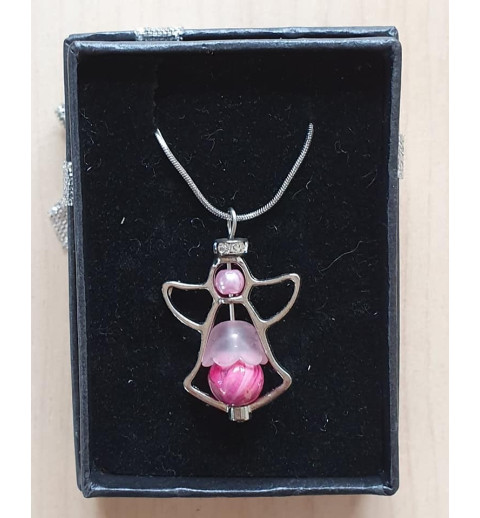 Kette mit Engelanhänger rosa