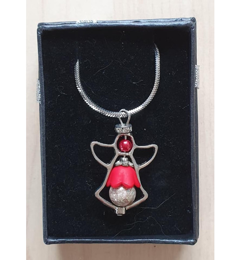Kette mit Engelanhänger rot