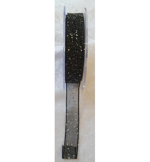 Organza Band schwarz/silber
