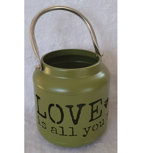 Metall Teelicht olive