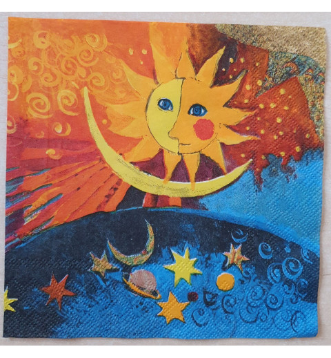 Serviette Sonne/Mond Rosina Wachtmeister