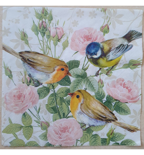 Serviette Vögel