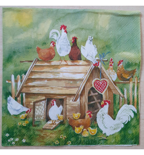 Serviette Hühnerstall