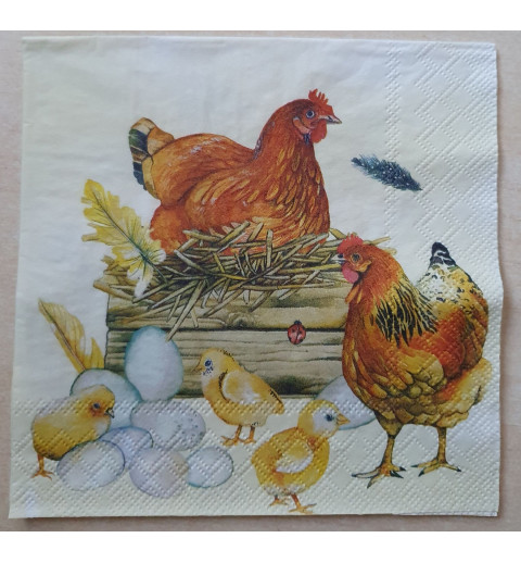 Serviette Hahn/Henne