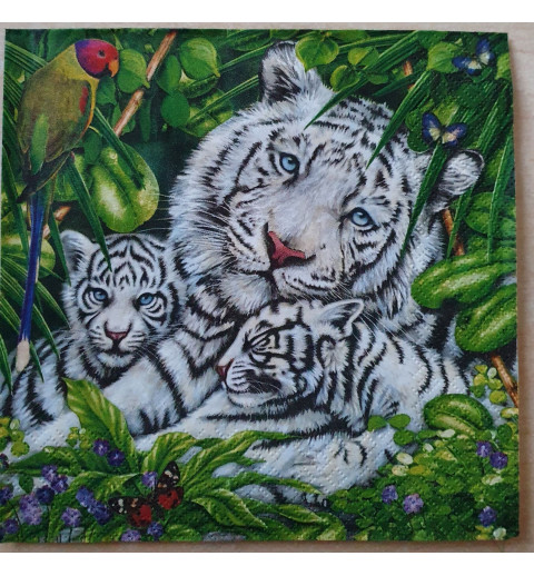 Serviette weisser Tiger