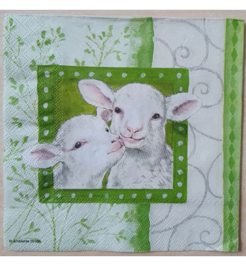 Serviette Lamm grün