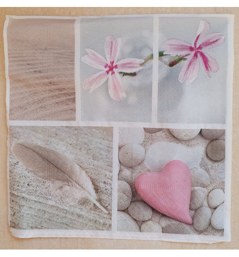 Serviette Herz/Feder