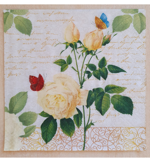 Serviette Rosen gelb