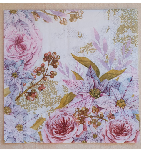 Serviette Rosen rosa