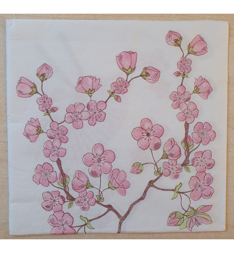 Serviette Blumen rosa