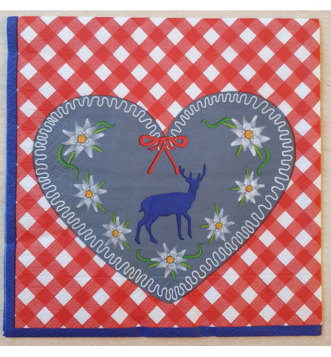 Serviette Herz/Edelweiss