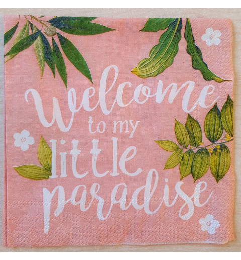 Serviette Welcome..... rosa