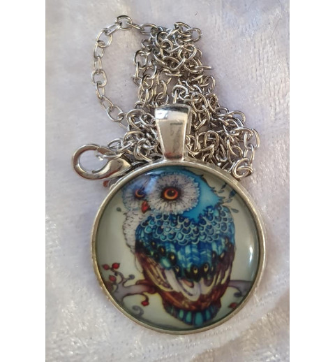 Kette mit Cabochon-Anhänger Eule