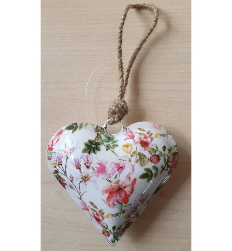 Metall Herz mit Blumen
