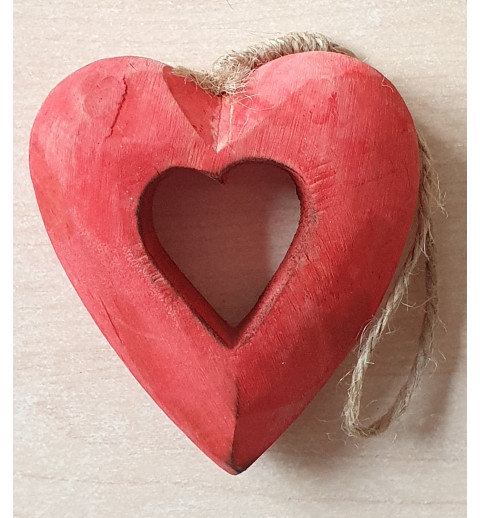 Holz Herz rot