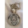 Kette mit Cabochon-Anhänger Weisser Tiger