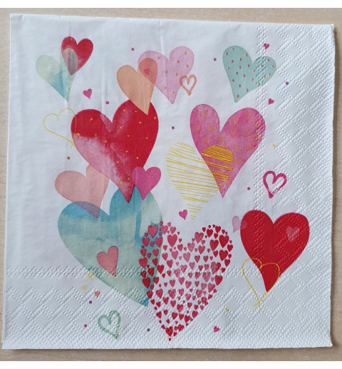 Serviette Herzen
