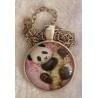 Kette mit Cabochon-Anhänger Panda