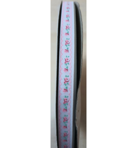 Dekoband Rosen weiss