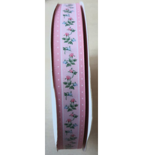 Dekoband Rosen rosa