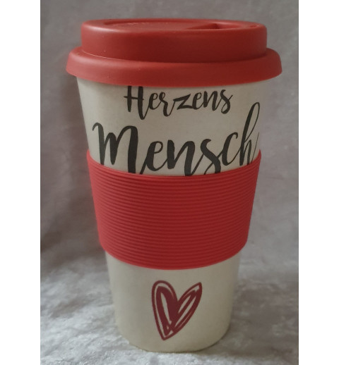 Becher to go Herzensmensch rot