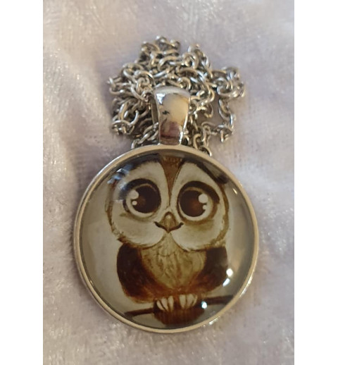 Kette mit Cabochon-Anhänger Eule 2