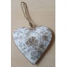 Metall Herz Blumen beige