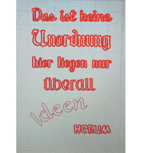Schablone Unordnung/Ideen