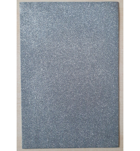 Glitzer Moosgummi silber