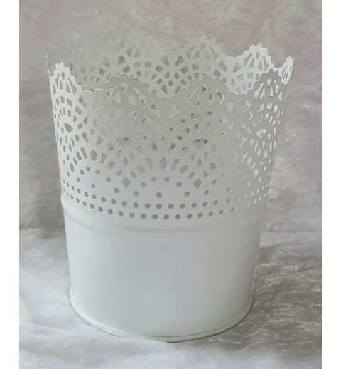 Metall Topf weiss