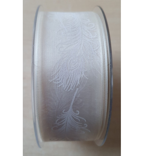 Dekoband Federn creme