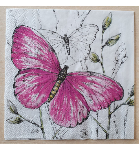Servietten Schmetterling pink