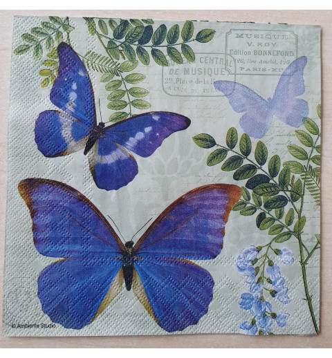 Servietten Schmetterlinge blau
